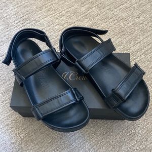 J Crew leather Velcro Marlow Sandal 7.5 , color black